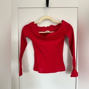 Wilfred red off the shoulder blouse